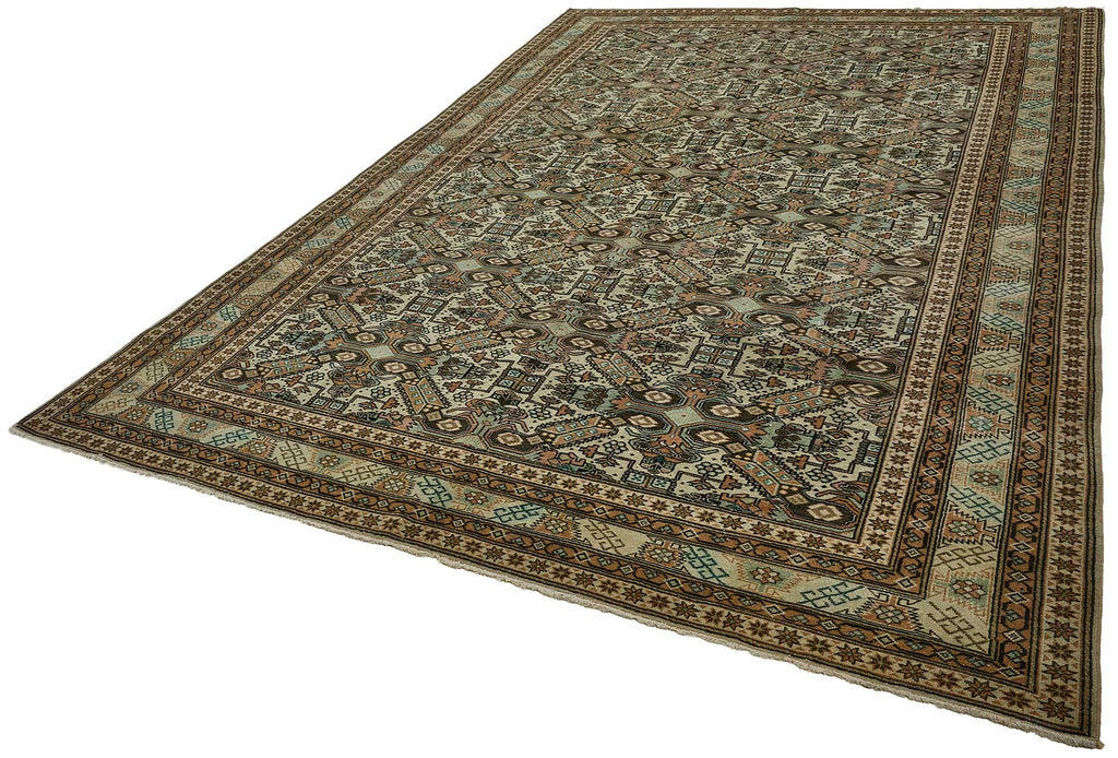 Beige vintage Persian rug 50987, 2.44 x 3.66 metres – photograph 3