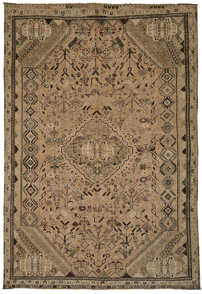Beige vintage Persian rug 51012, 1.96 x 2.87 metres – full rug