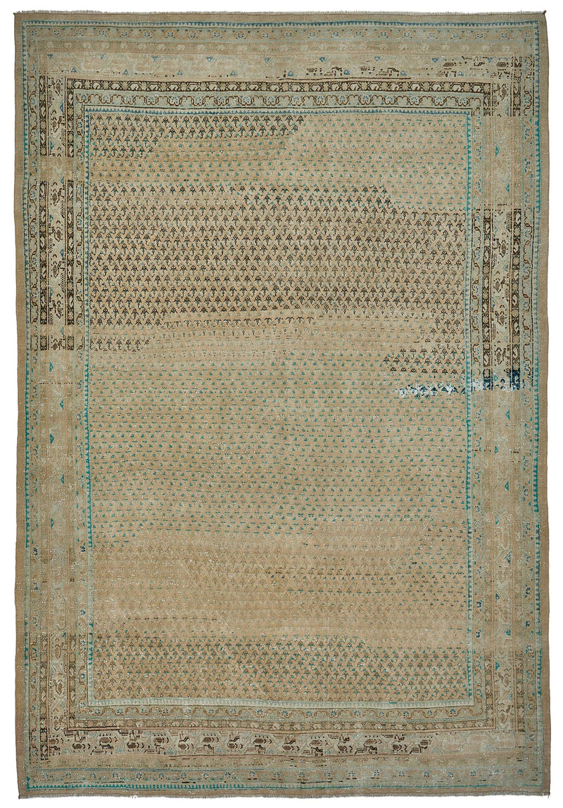 Beige vintage Persian rug 51016, 2.10 x 3.08 metres – full rug