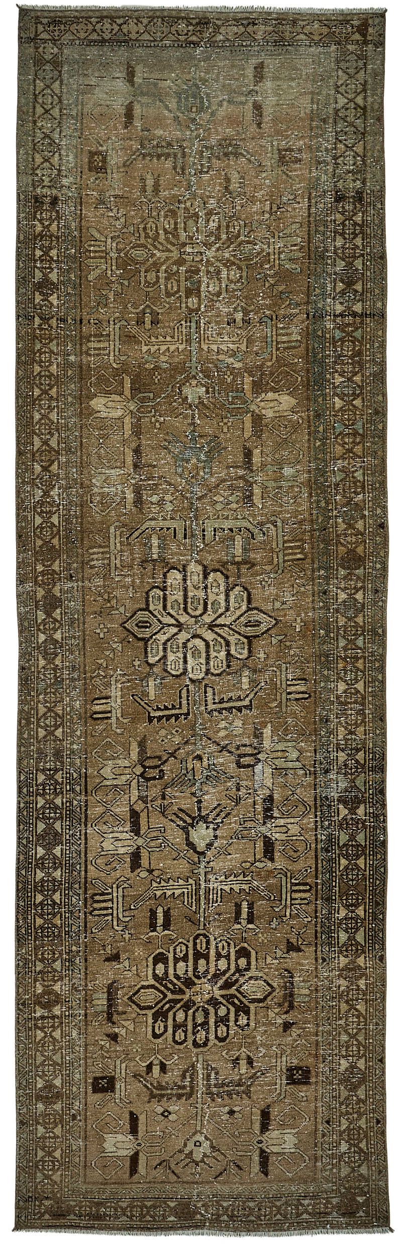 Beige vintage Persian rug 51027, 0.97 x 3.32 metres – full rug