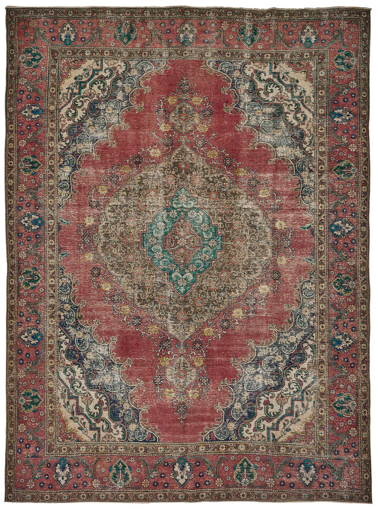 Beige vintage Persian rug 51034, 3.00 x 3.91 metres – full rug