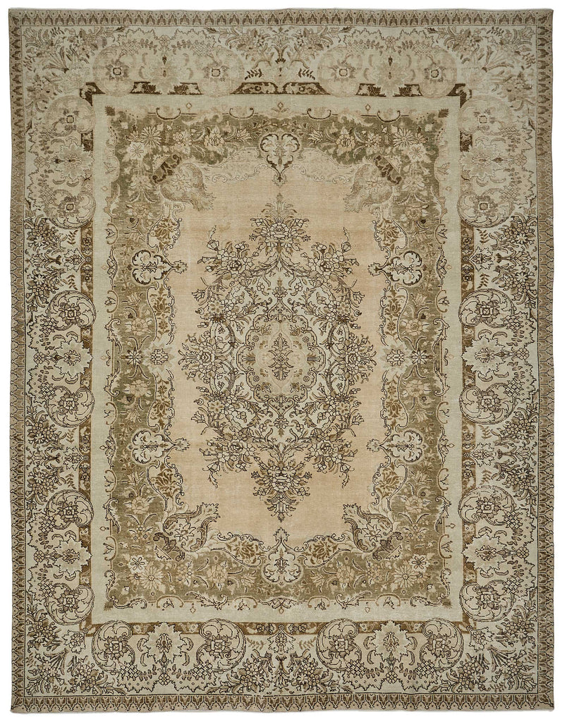Beige vintage Persian rug 51037, 2.90 x 3.71 metres – full rug