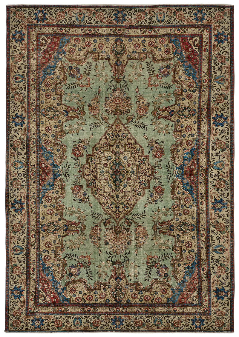 Beige vintage Persian rug 51039, 2.25 x 3.22 metres – full rug
