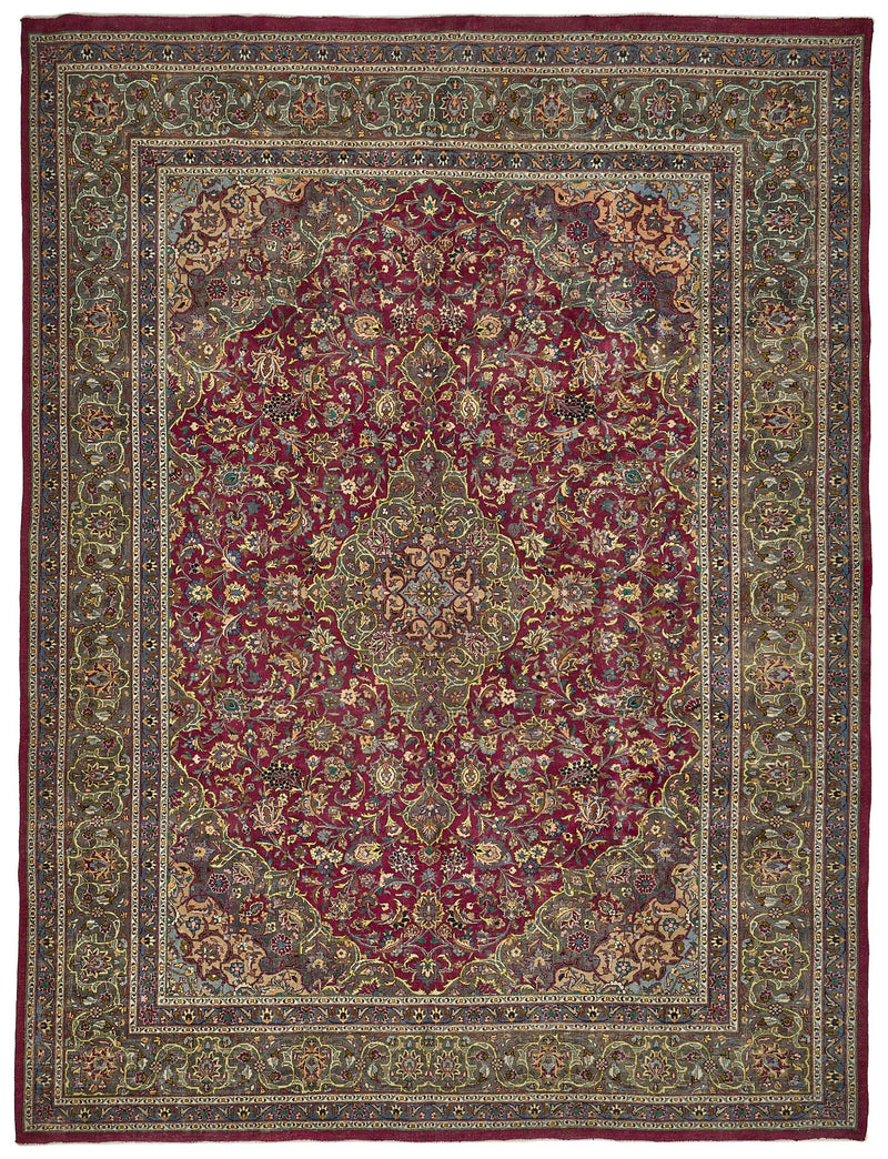 Beige vintage Persian rug 51041, 2.97 x 3.96 metres – full rug