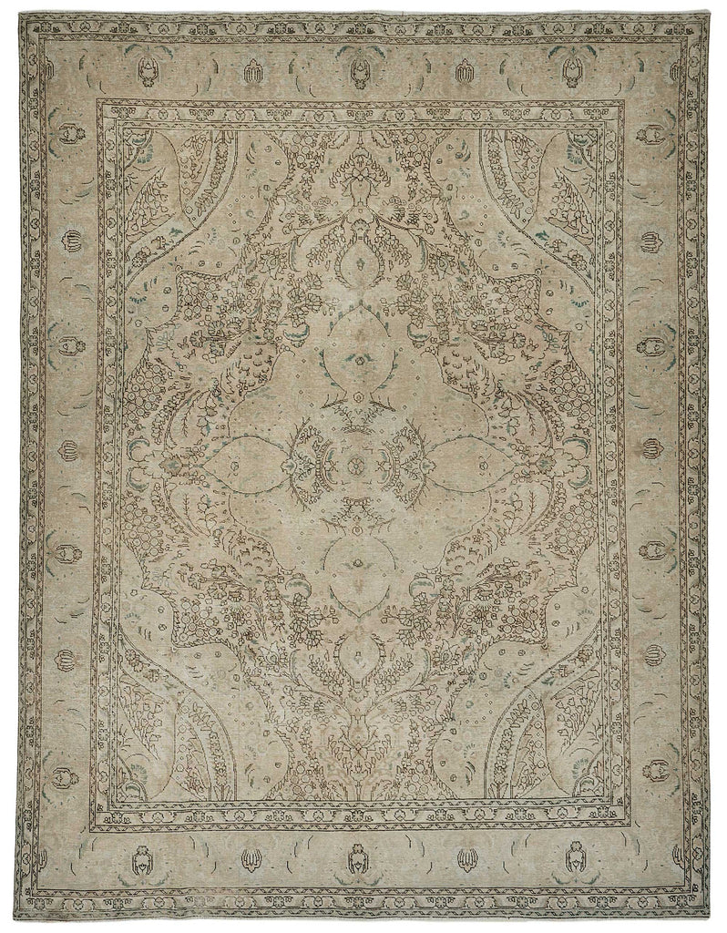 Beige vintage Persian rug 51042, 2.96 x 3.85 metres – full rug