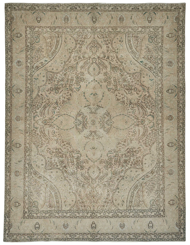 Beige vintage Persian rug 51042, 2.96 x 3.85 metres – full rug