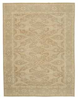 Brown Oushak rug 33290 full view 0