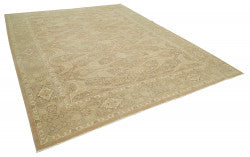 Brown Oushak rug 33290 detail 1