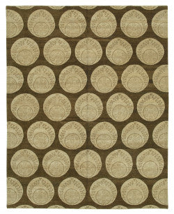 Brown Oushak rug 33380