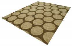 Brown Oushak rug 33380
