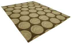 Brown Oushak rug 33380