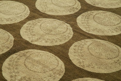 Brown Oushak rug 33380