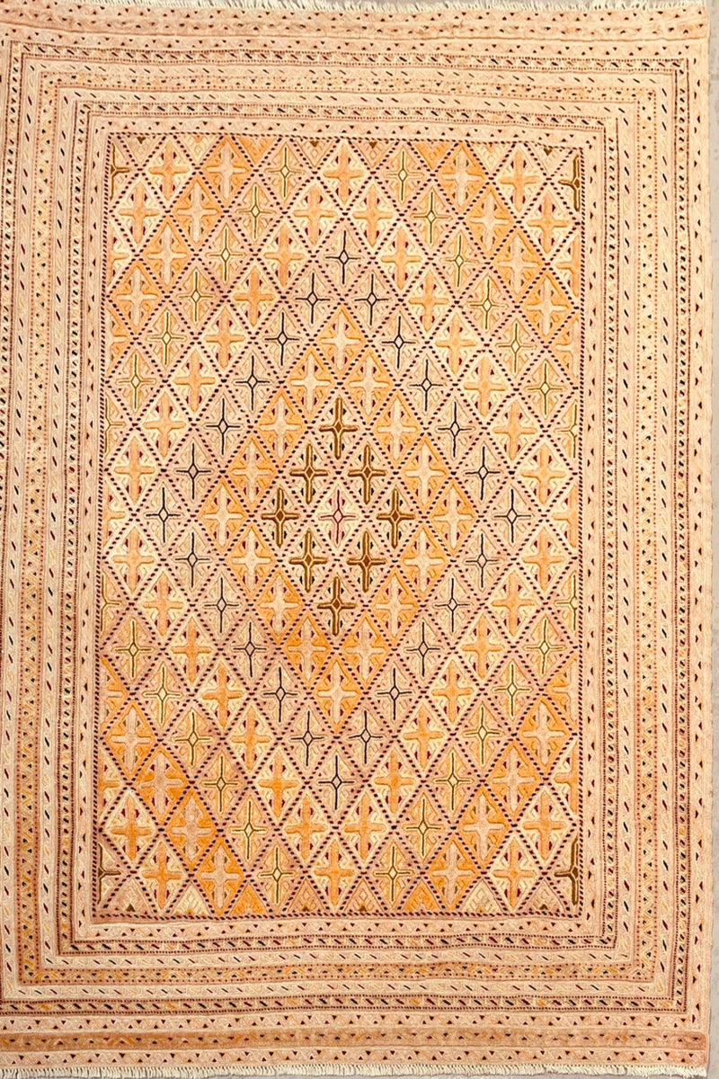 HANDMADE AFGHAN MUSHWANI KILIM | 190 X 152 CM | - SamaRugs