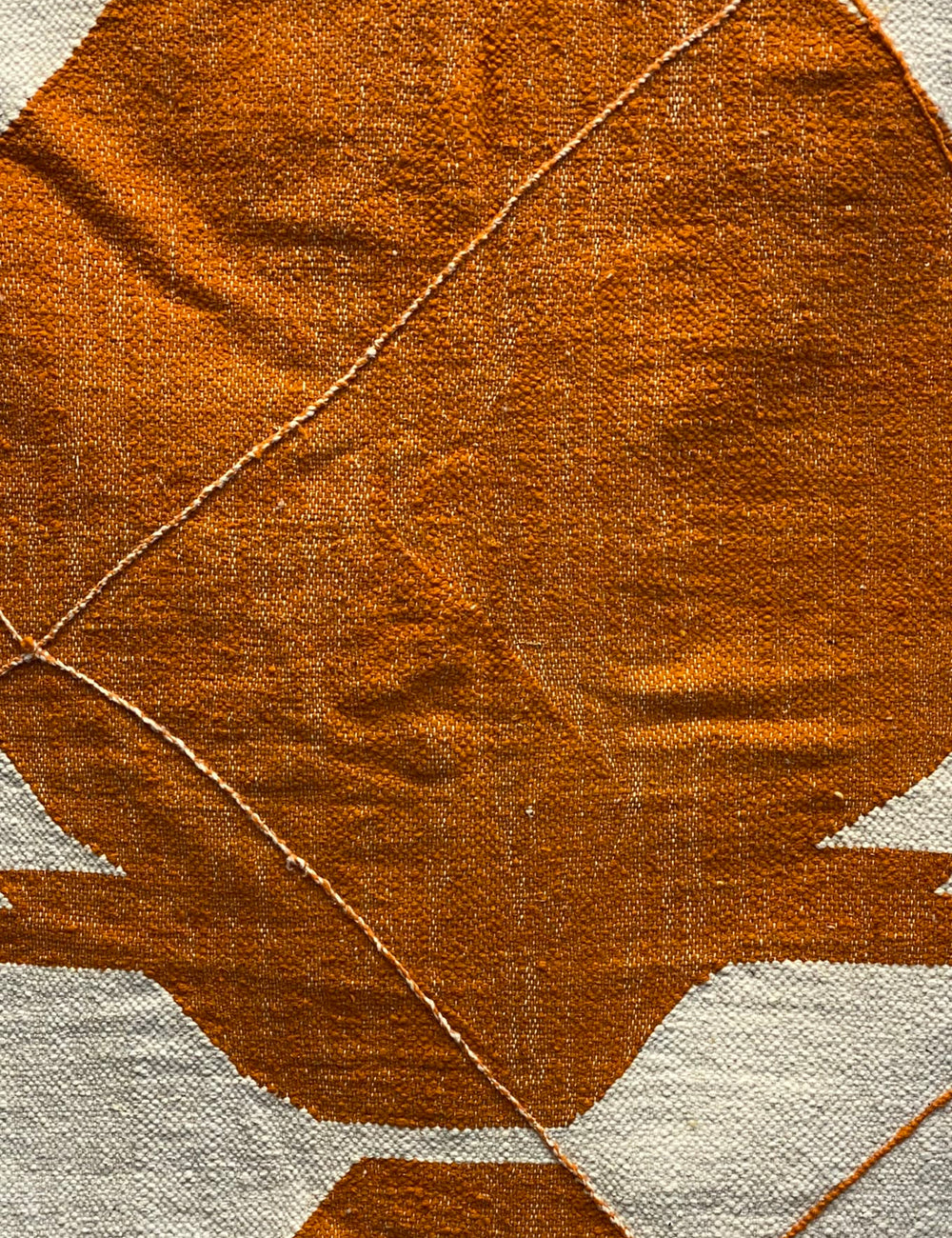 Moroccan Rug Kilim White and Orange