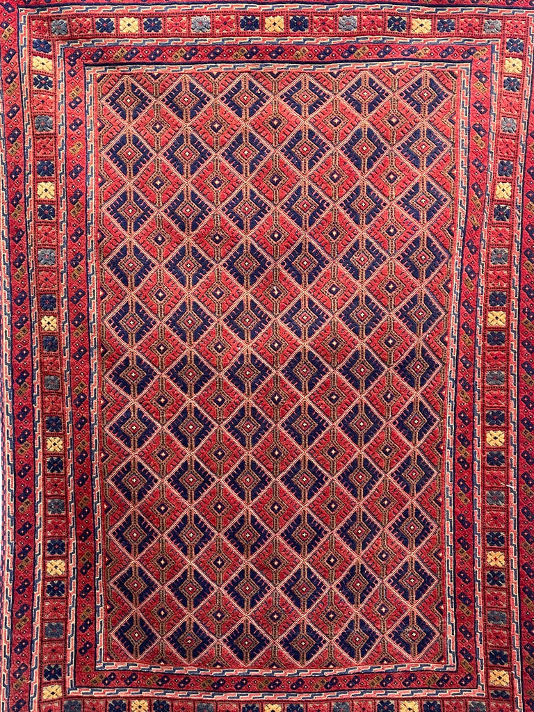 HANDMADE AFGHAN MUSHWANI KILIM | 188 X 152 CM | - SamaRugs