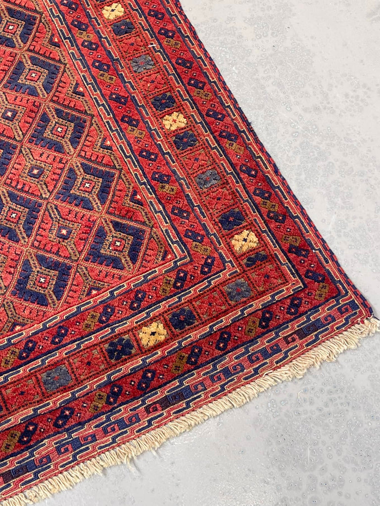 HANDMADE AFGHAN MUSHWANI KILIM | 188 X 152 CM | - SamaRugs