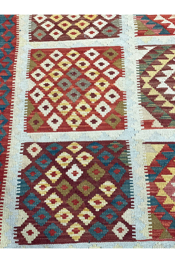 HANDMADE AFGHAN MAIMANA KILIM | 406 X 91CM | - SamaRugs