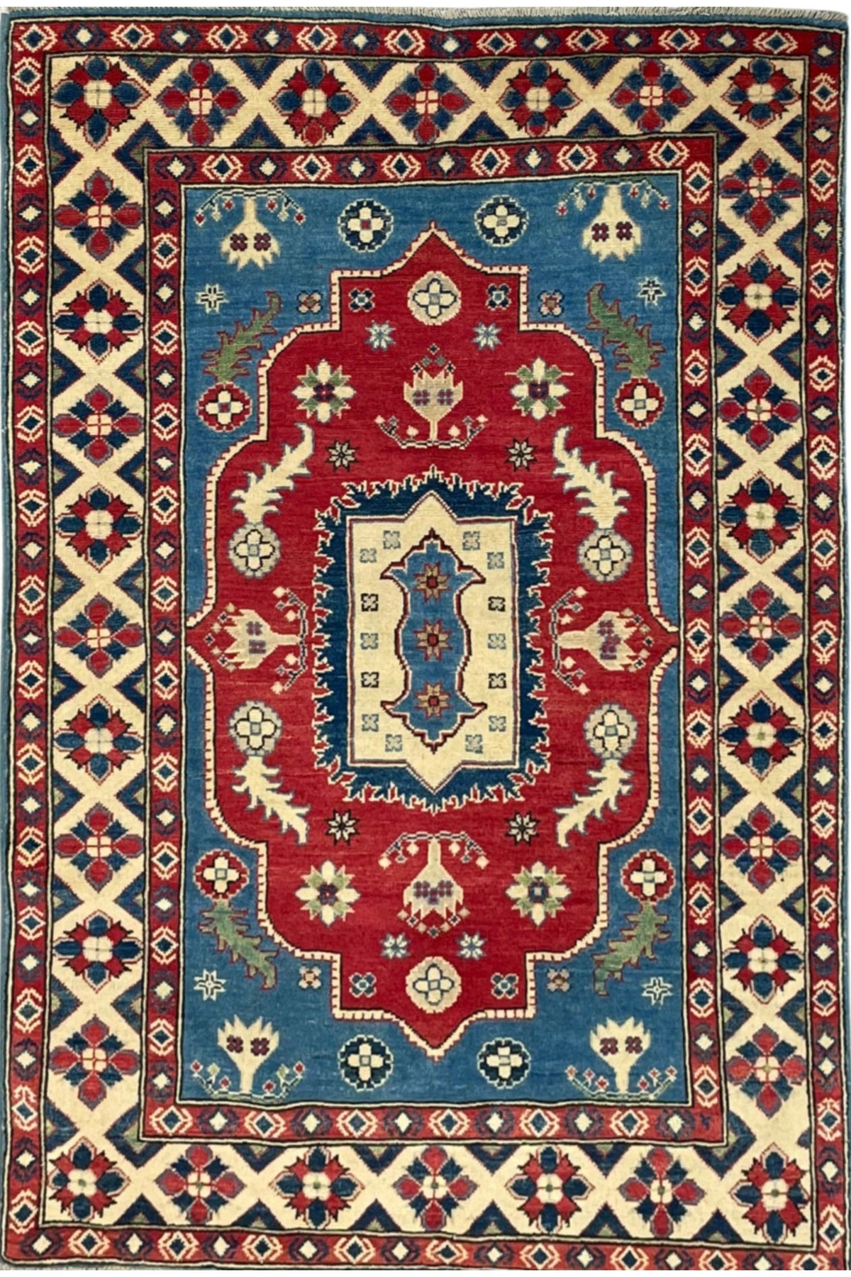 Traditional Handmade Red Kazack 1.84x1.27cm