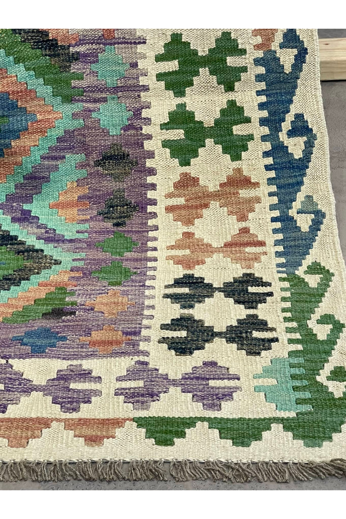 HANDMADE AFGHAN MAIMANA KILIM | 302 X 205 CM | - SamaRugs