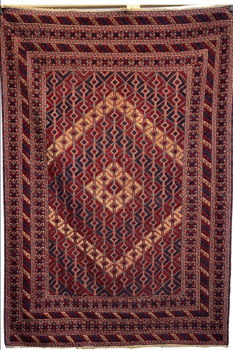 HANDMADE AFGHAN MUSHWANI KILIM | 188 X 152 CM | - SamaRugs