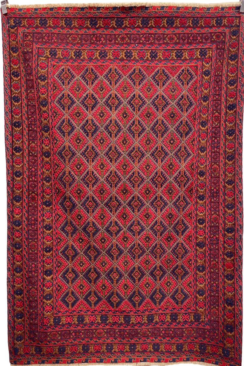 HANDMADE AFGHAN MUSHWANI KILIM | 188 X 152 CM | - SamaRugs