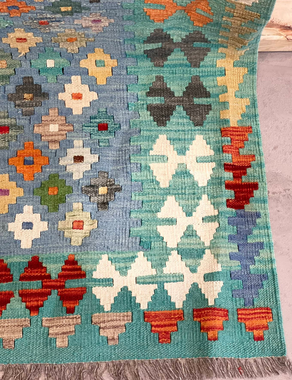 HANDMADE AFGHAN MAIMANA KILIM | 296 X 215 CM |