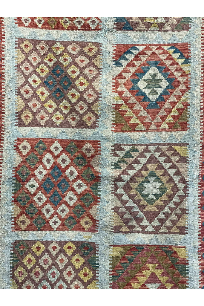 HANDMADE AFGHAN MAIMANA KILIM | 406 X 91CM | - SamaRugs